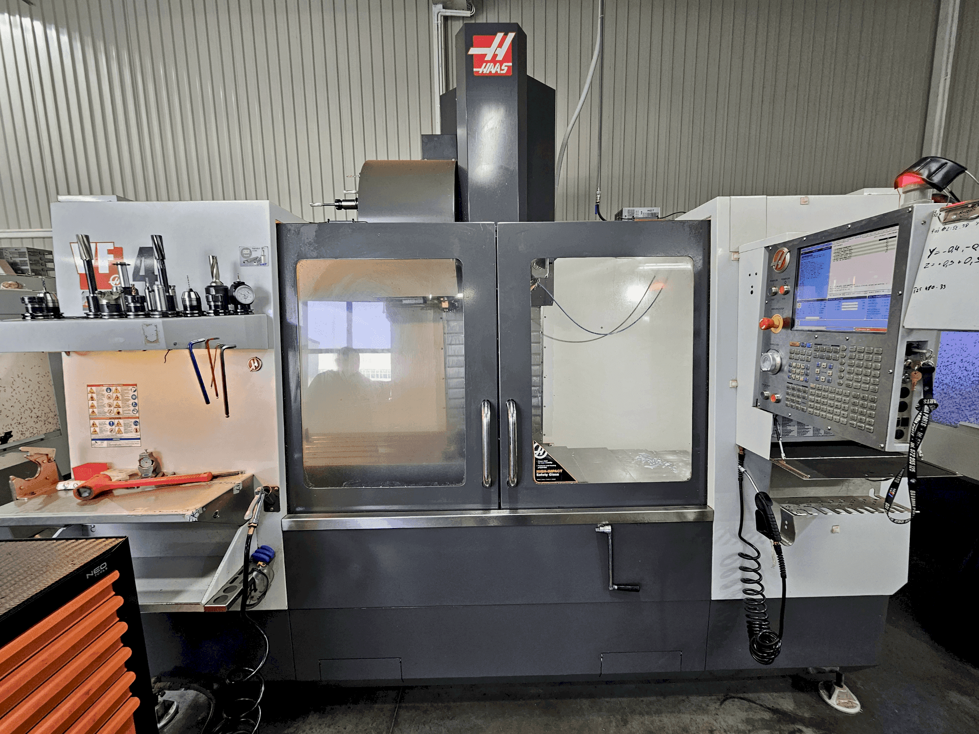 Front view of HAAS VF-4  machine