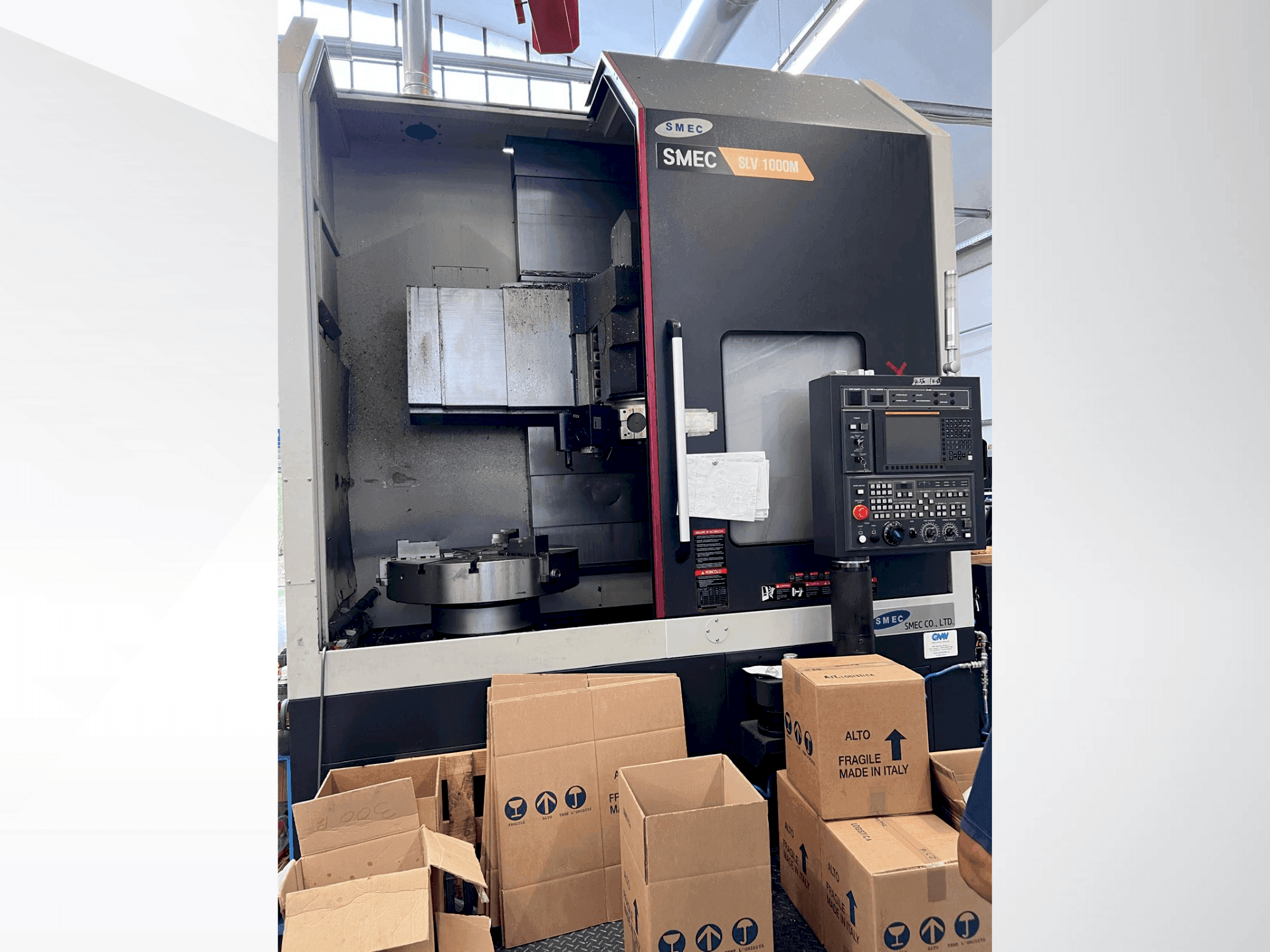Front view of SMEC SLV1000M machine