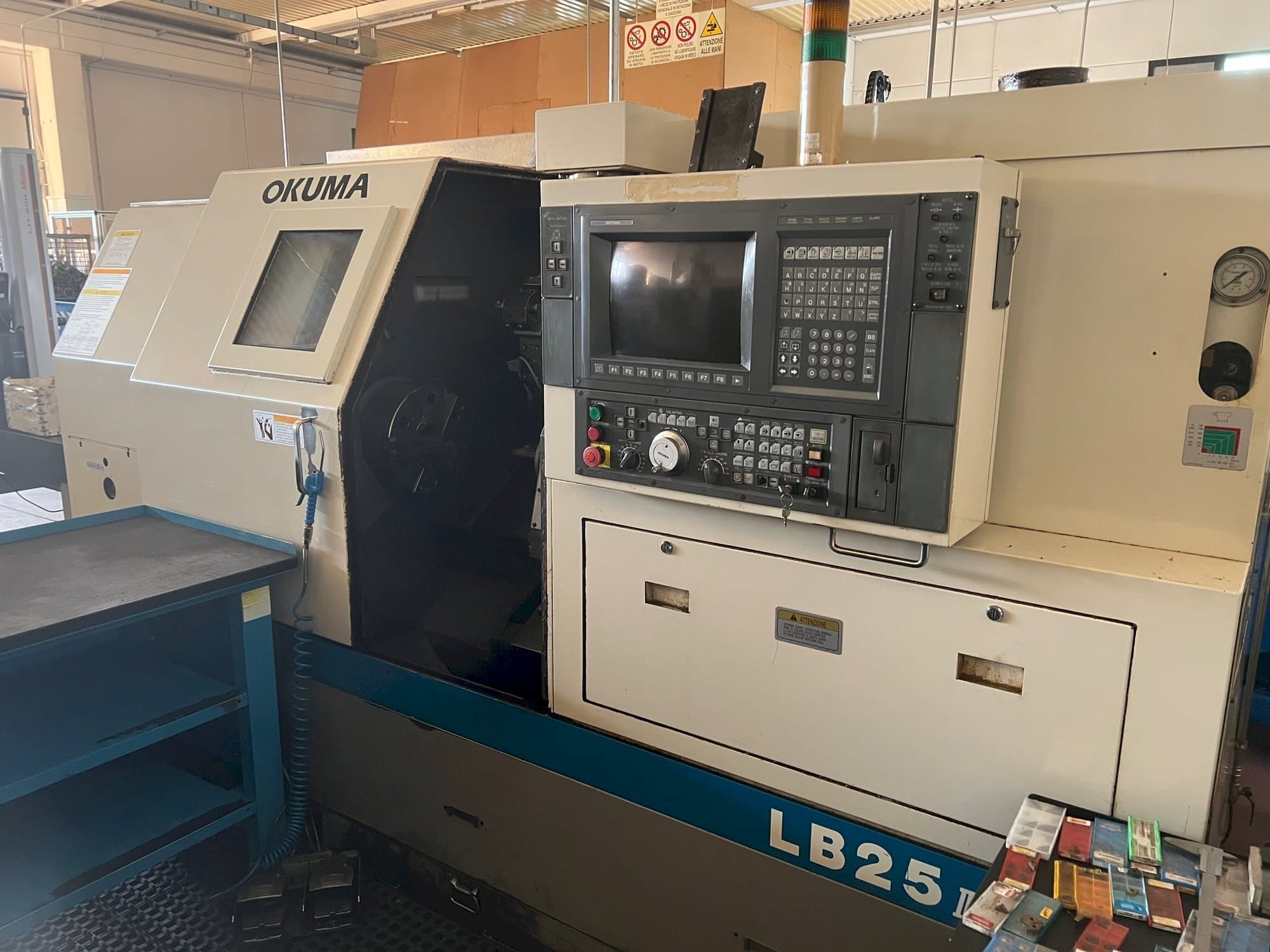 Front view of Okuma LB 25 II machine