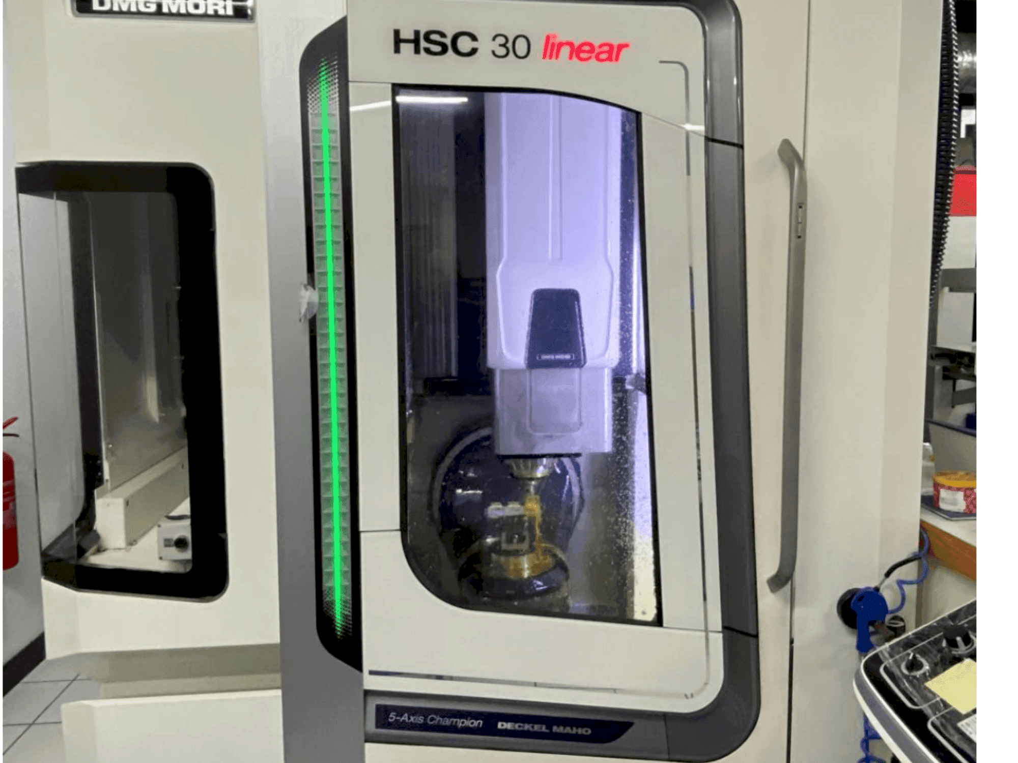 Front view of DMG MORI HSC 30 linear machine