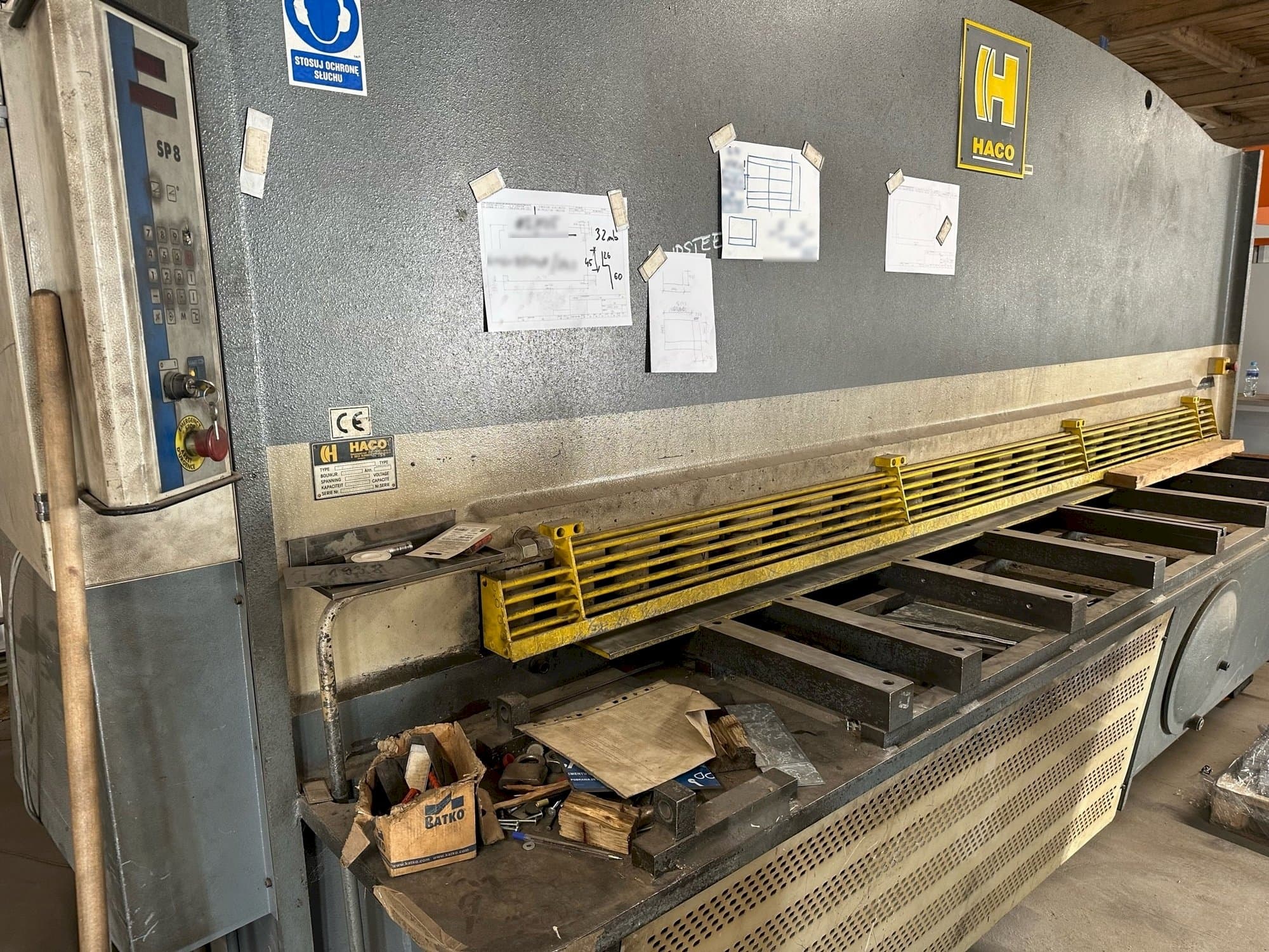 Front view of HACO TS 3012 machine