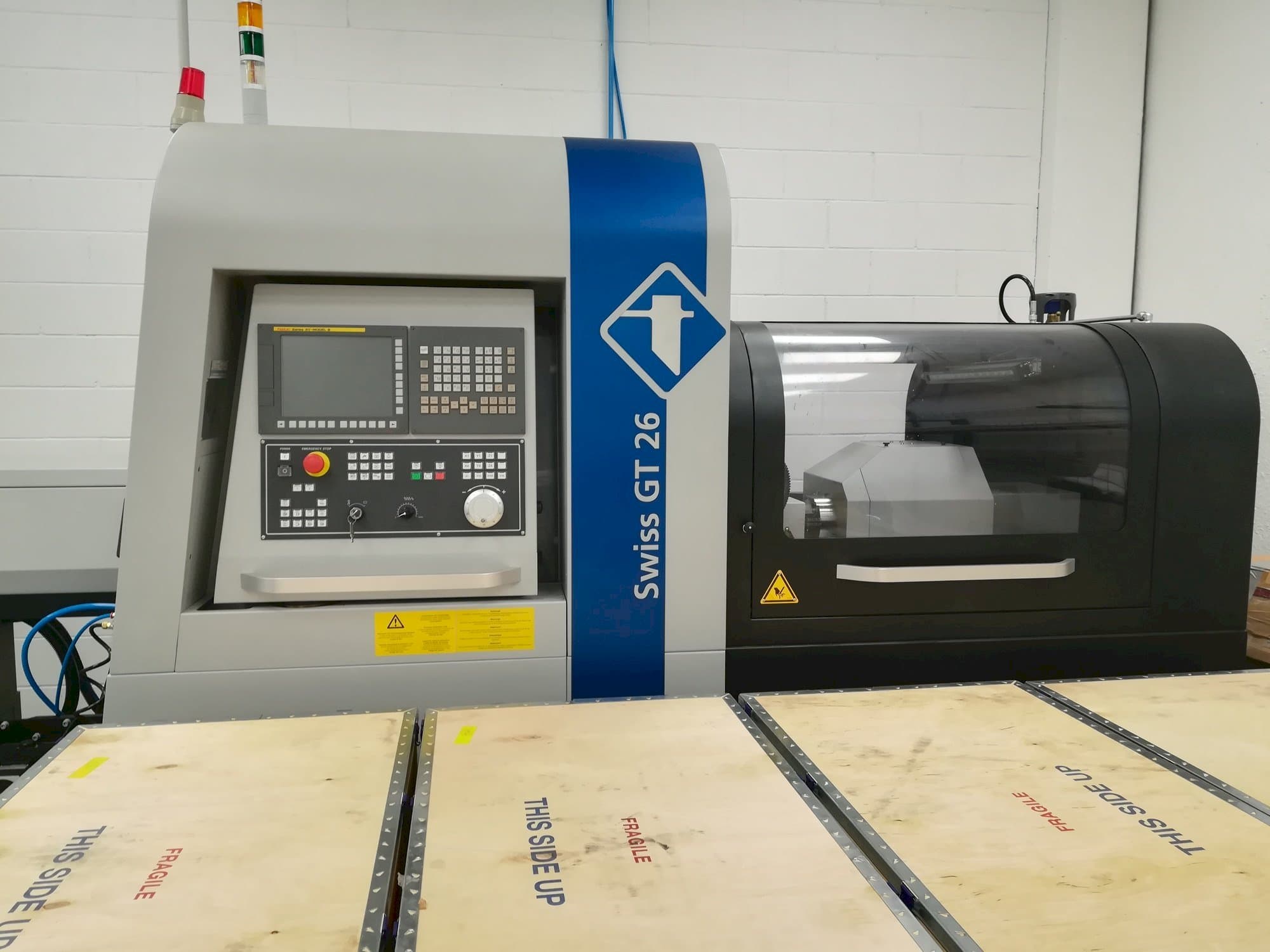 Front view of Swiss GT 26 machine