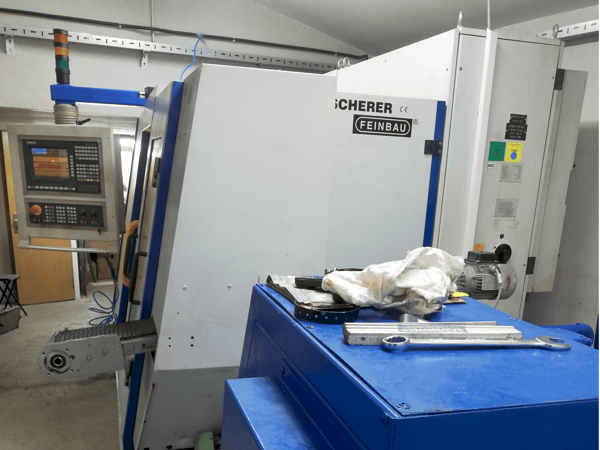 Front view of Scherer - Feinbau CNC244/2 machine