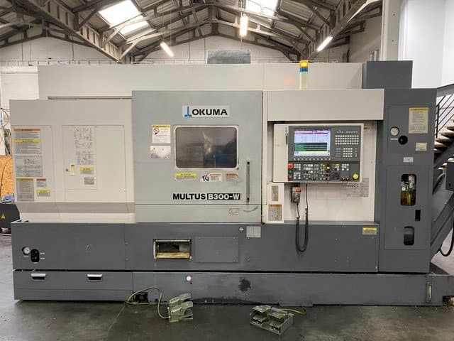 Front view of Okuma MULTUS B300-W machine