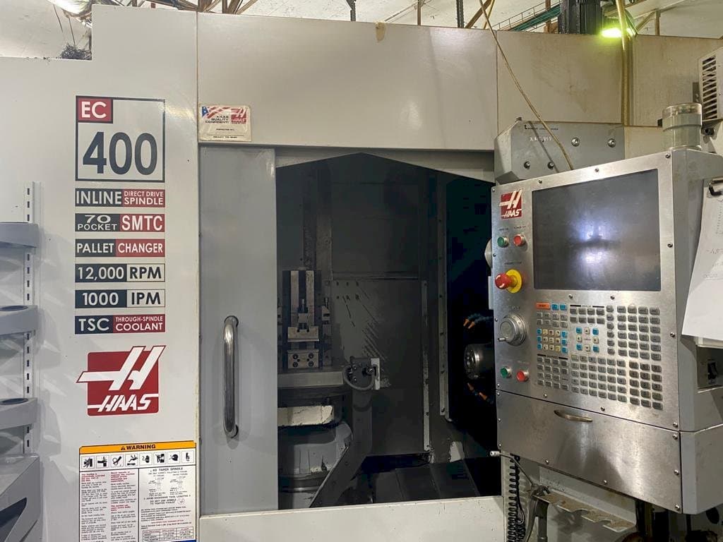 Front view of HAAS EC-400 machine
