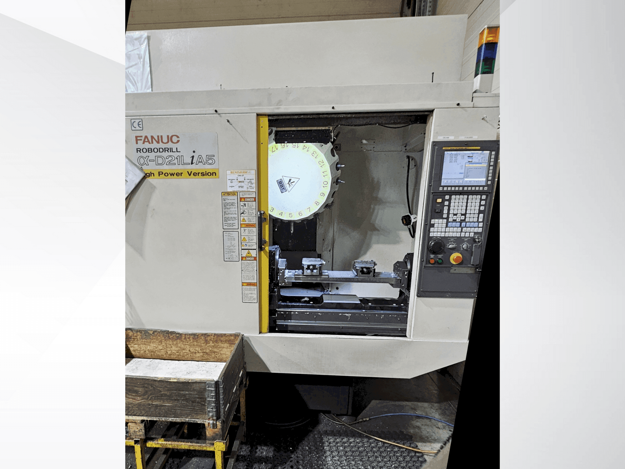 Front view of FANUC Robodrill α-D21L iA machine