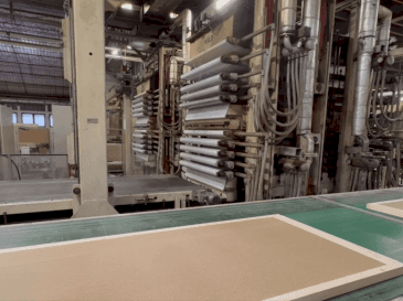 Front view of WILD Door leaf press line  machine