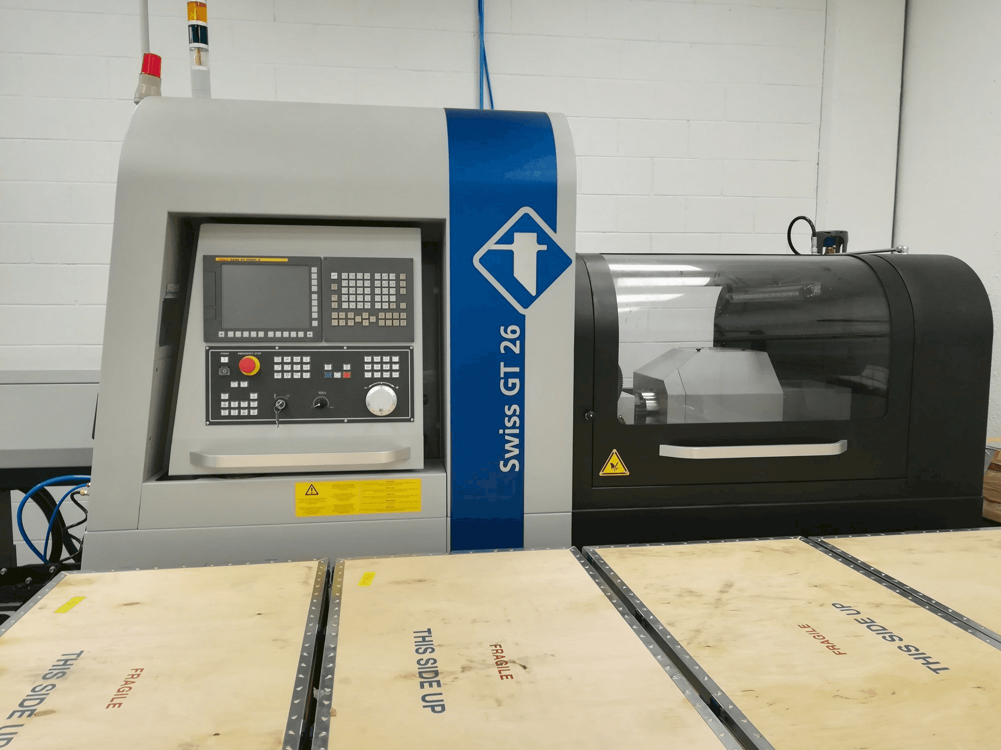 Front view of Swiss GT 26 machine