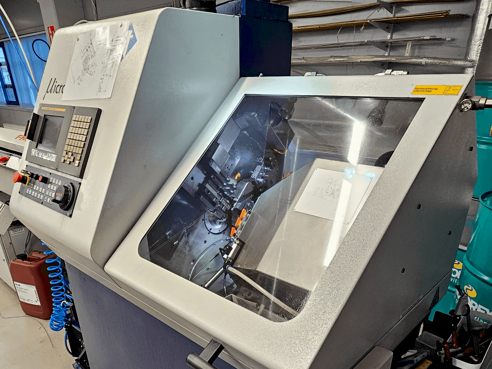 Front view of TORNOS Micro 8 machine