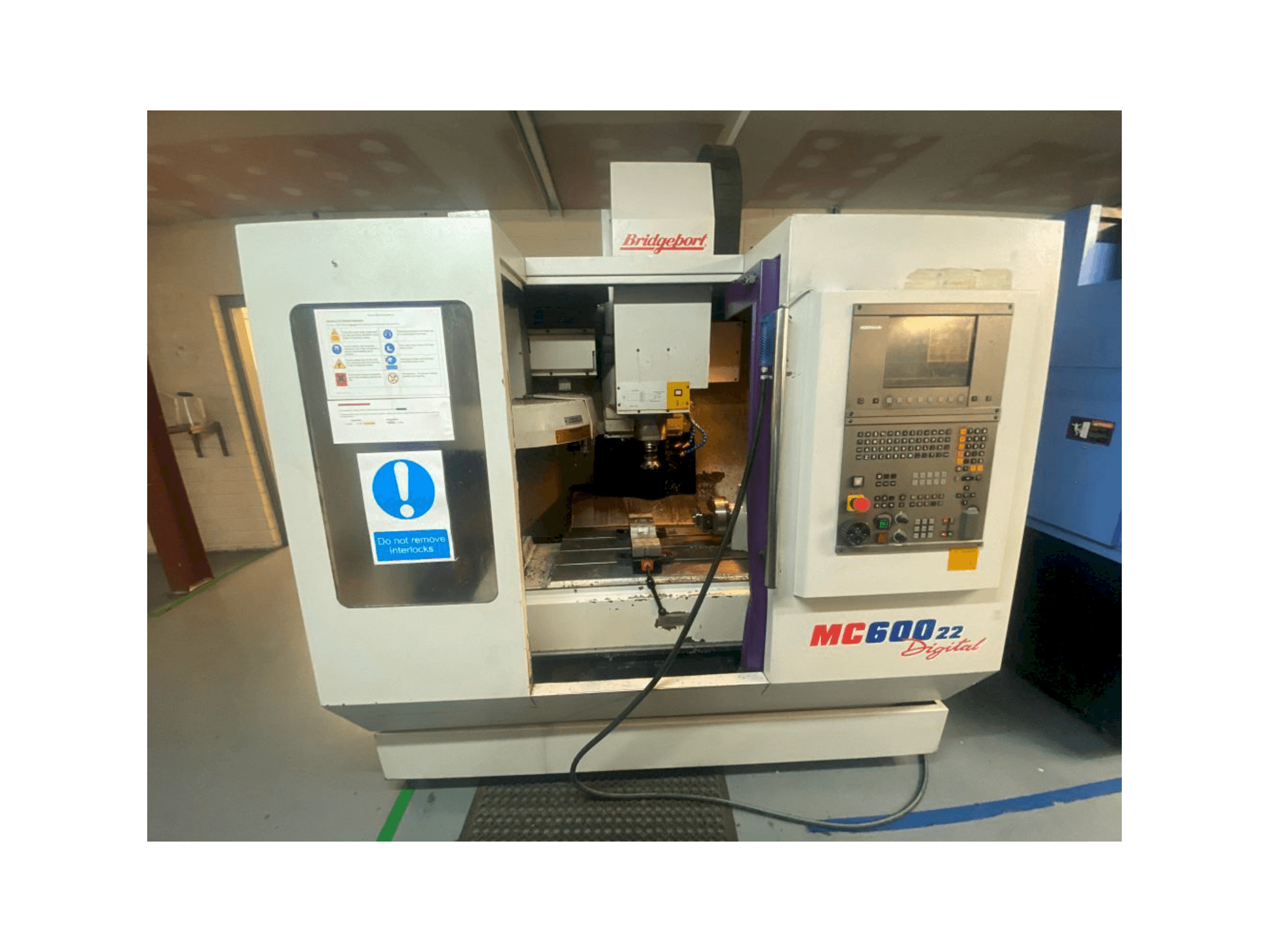 Front view of Bridgeport VMC 600 machine