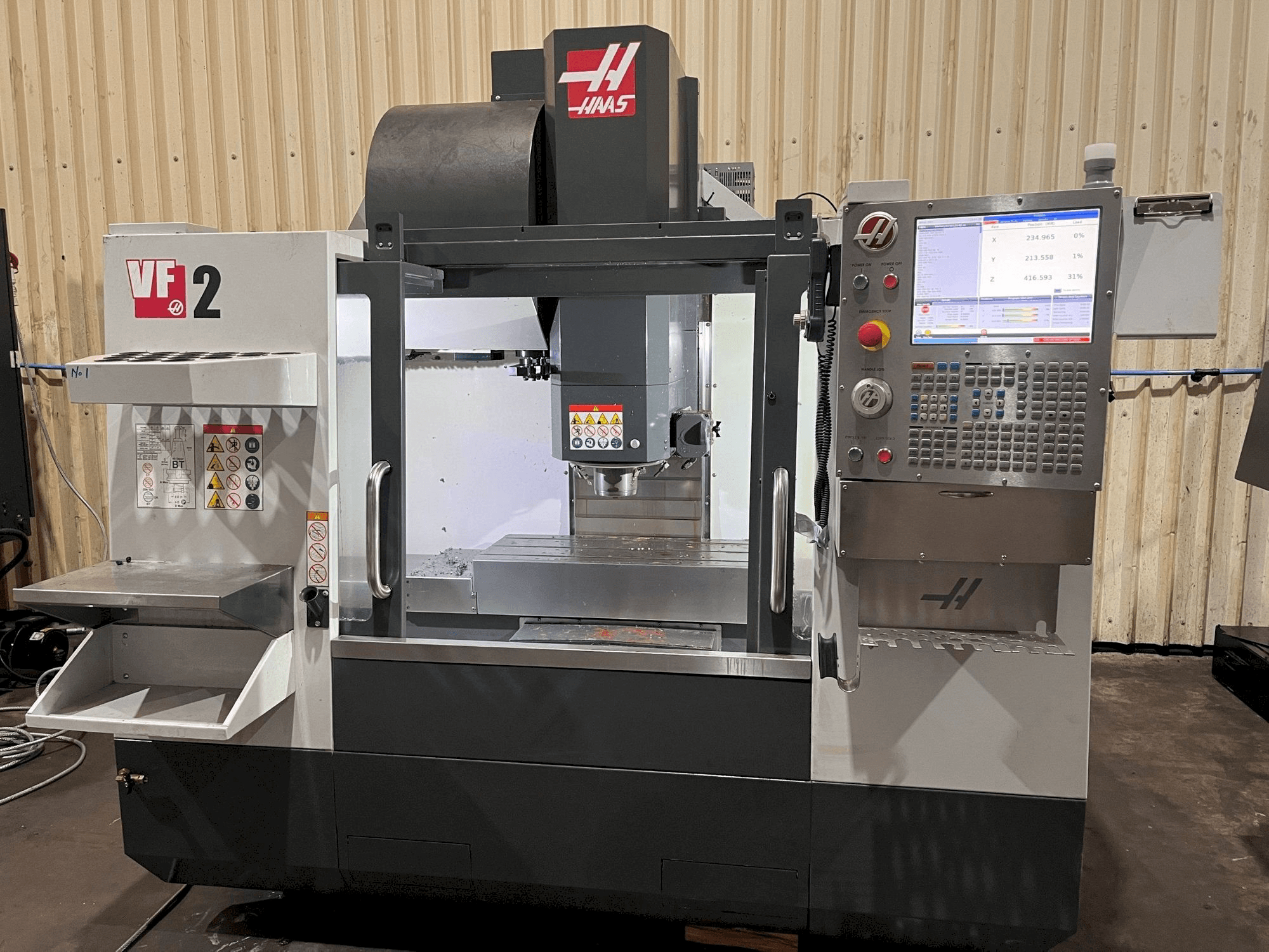 Front view of HAAS VF-2 machine