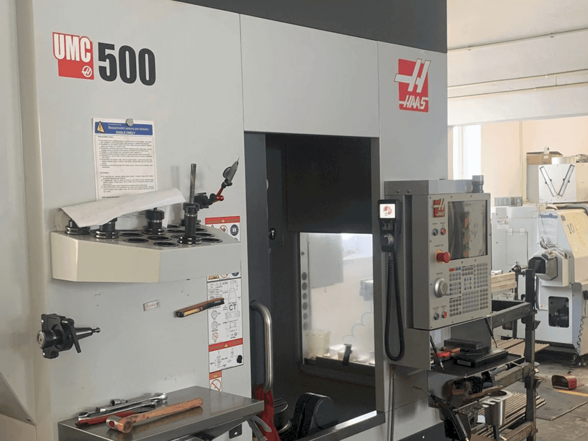 Front view of HAAS UMC 500 machine