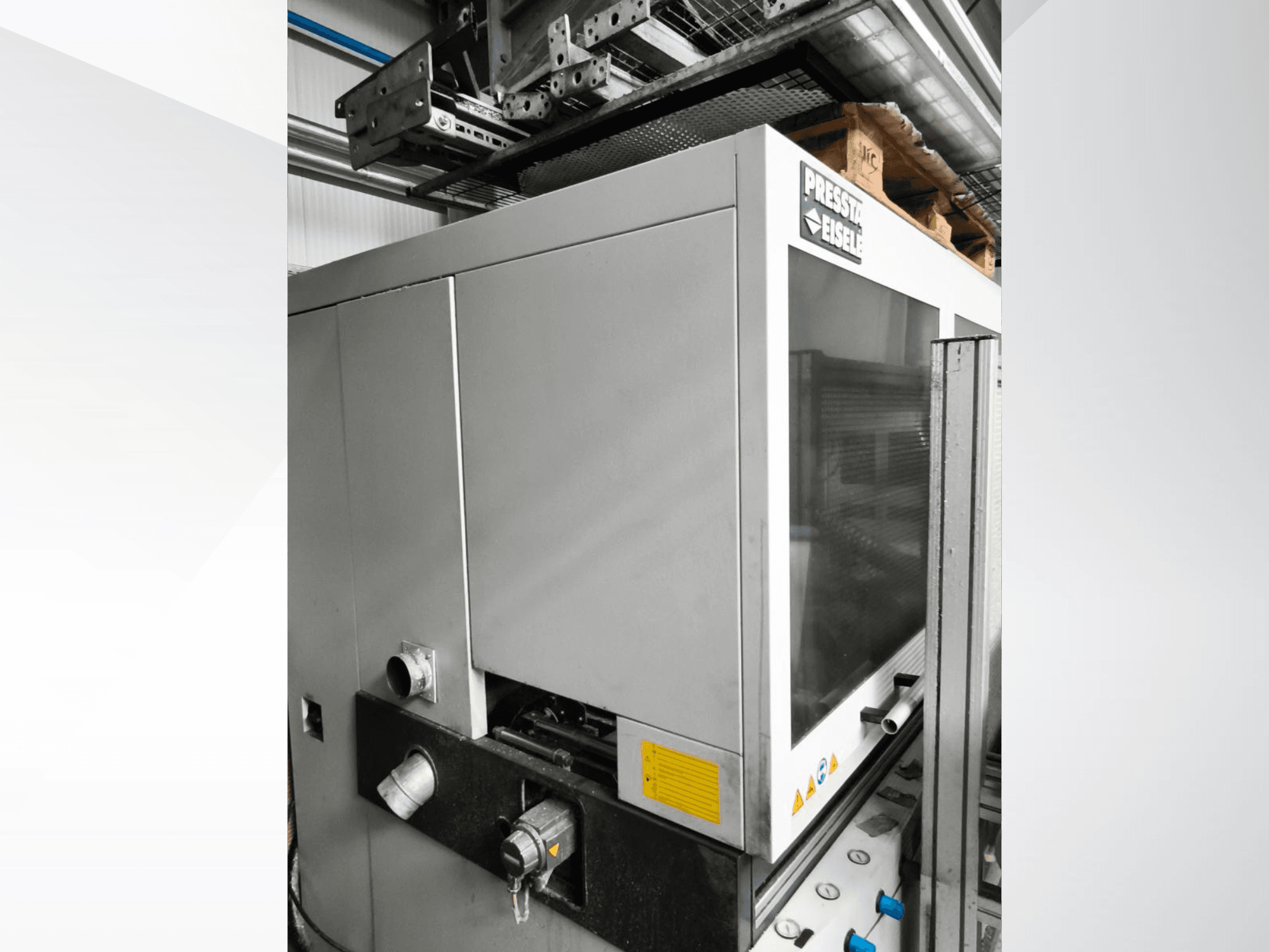 Circular metal saw PRESSTA EISELE Profilma 400 V, side view highlighting control panel and mechanical details.