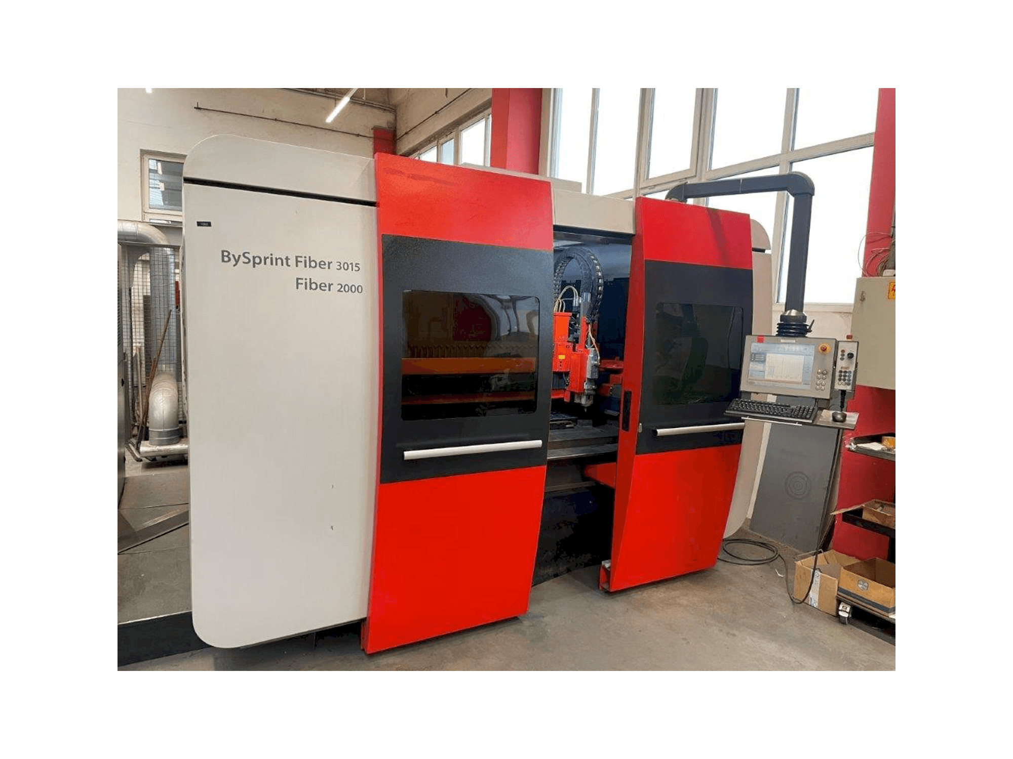 Left side view of Bystronic BySprint Fiber 3015 machine