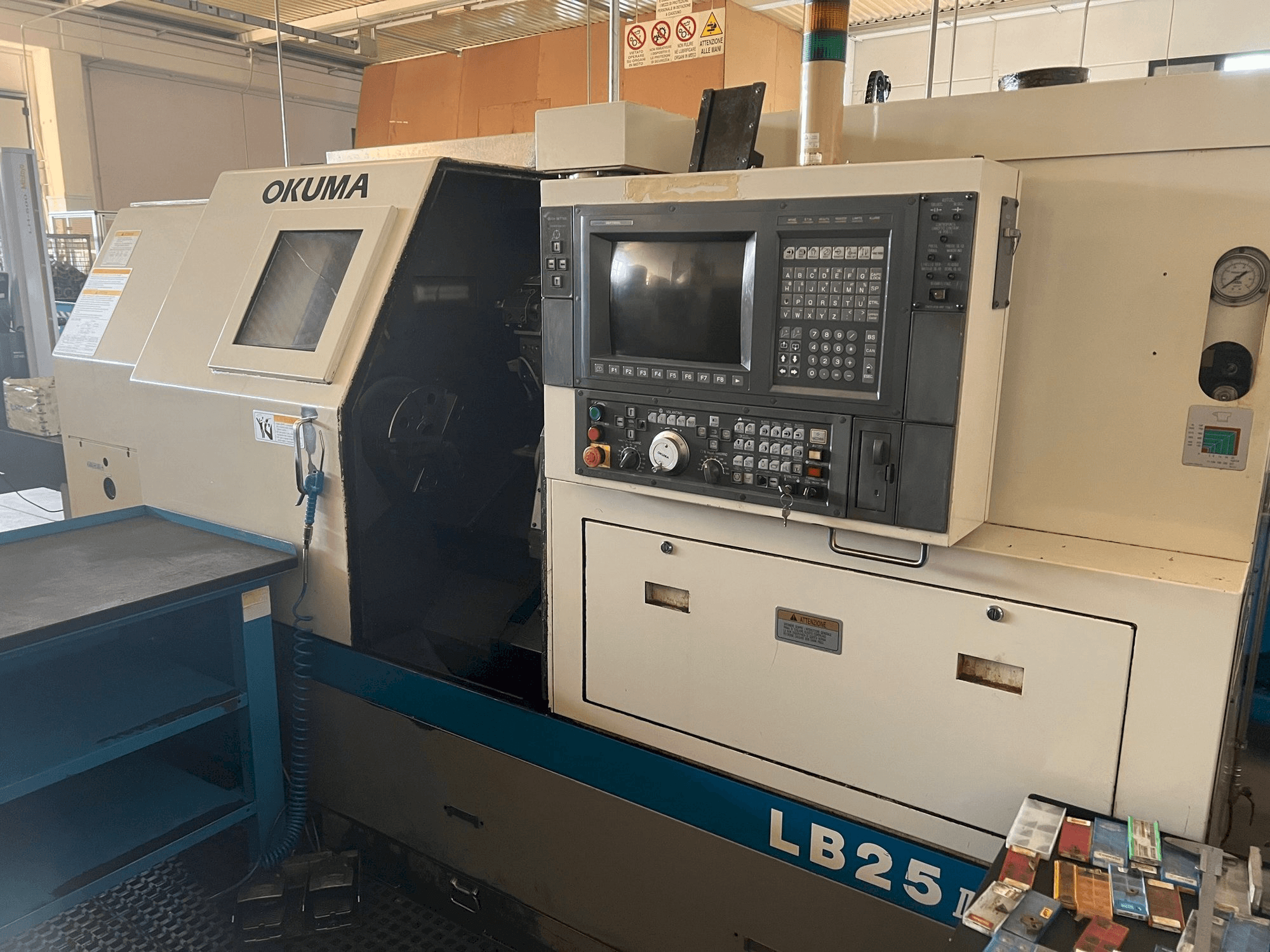Front view of Okuma LB 25 II machine