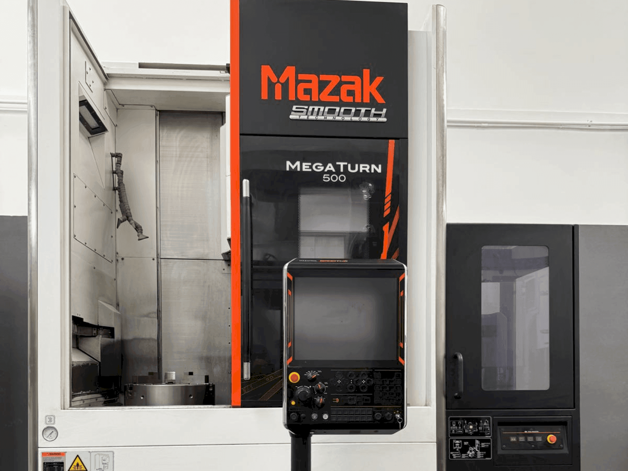 Front view of Mazak Mega Turn 500 machine