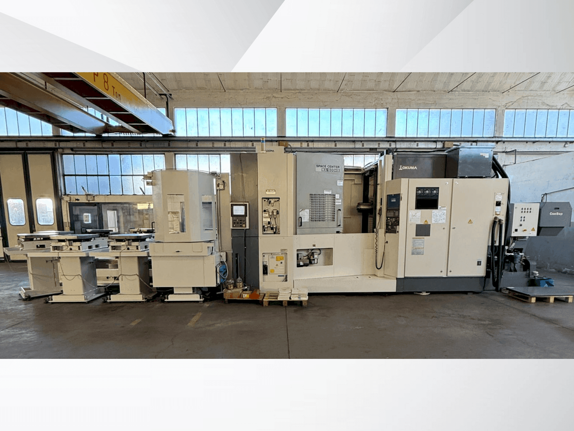 Front view of Okuma SPACE CENTER MA-600HB machine