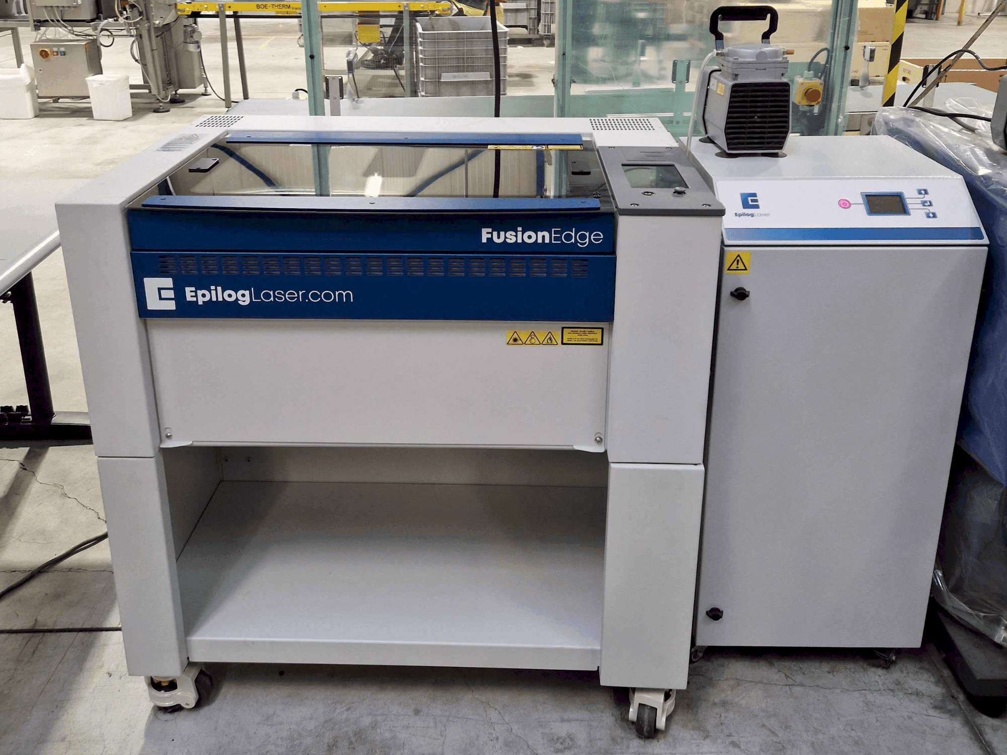 Front view of EPILOG Laser Fusion Ege 12 30watt fiber machine